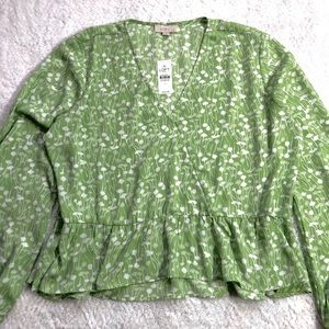 Loft Ruffle V-Neck Blouse